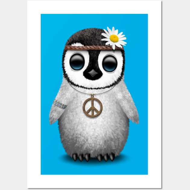 Cute Baby Penguin Hippie Wall Art by jeffbartels